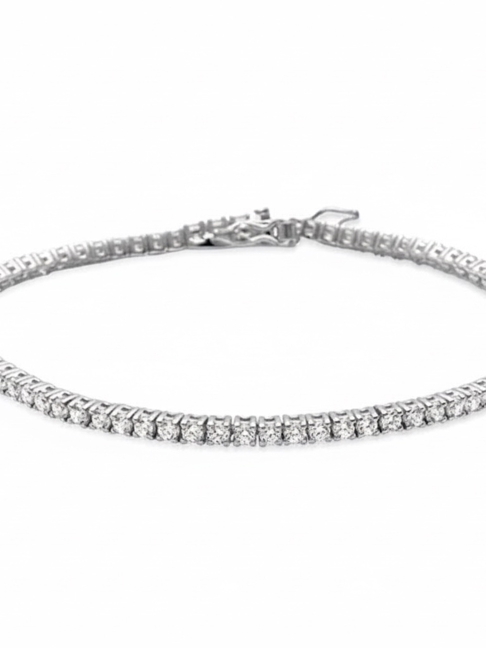 Womens Sterling Silver .925 Paved Zirconia Tennis Bracelet